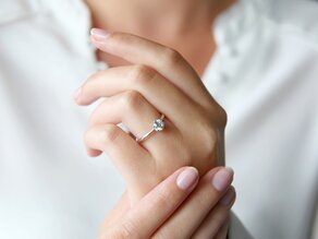 Engagement ring Heaven 6 in 9K white gold with lab-grown diamond 0.75ct E/VS
