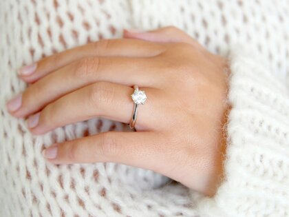 Engagement ring Heaven 6 in 14K white gold with diamond 1.25ct H/SI
