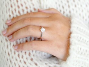 Engagement ring Heaven 6 in 14K white gold with diamond 1.25ct H/SI