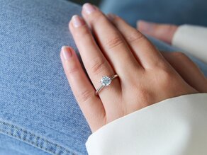 Engagement ring Heaven 6 in 14K white gold with diamond 1.25ct H/SI