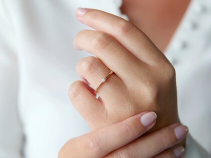 Engagement ring Heaven 6 in 18K rosé gold with diamond 0.05ct H/SI