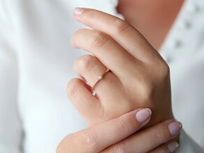 Engagement ring Heaven 6 in 18K rosé gold with diamond 0.05ct H/SI