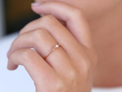 Engagement ring Heaven 6 in 18K rosé gold with diamond 0.05ct H/SI