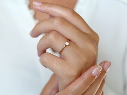Engagement ring Heaven 6 in 18K rosé gold with diamond 0.25ct G/SI