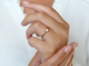 Engagement ring Heaven 6 in 18K rosé gold with diamond 0.25ct G/SI