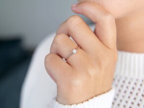 Engagement ring Heaven 6 in silver 925/- with lab-grown diamond 0.15ct E/VS