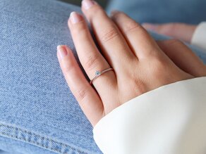 Engagement ring Heaven 6 in silver 925/- with lab-grown diamond 0.15ct E/VS