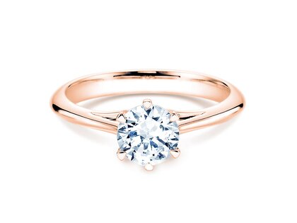Engagement ring Heaven 6 in 14K rosé gold with lab-grown diamond 1.00ct E/VS
