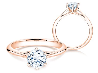 Engagement ring Heaven 6 in 14K rosé gold with lab-grown diamond 2.50ct D/IF