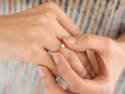 Engagement ring Heaven 6 in 18K rosé gold with lab-grown diamond 0.25ct E/VS