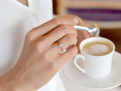 Engagement ring Heaven 6 in 14K white gold with lab-grown diamond 0.50ct E/VS