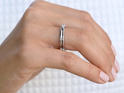 Engagement ring Heaven 6 in silver 925/- with lab-grown diamond 0.15ct E/VS