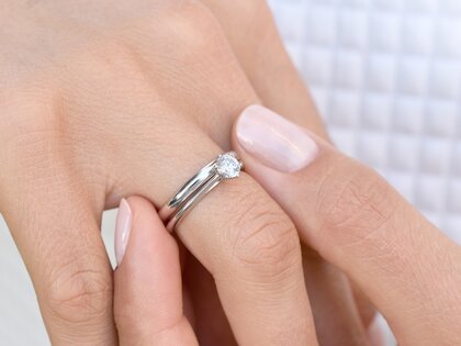 Engagement ring Heaven 6 in 9K white gold with diamond 0.60ct H/SI