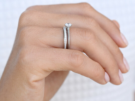 Engagement ring Heaven 6 in 14K white gold with lab-grown diamond 0.75ct D/IF