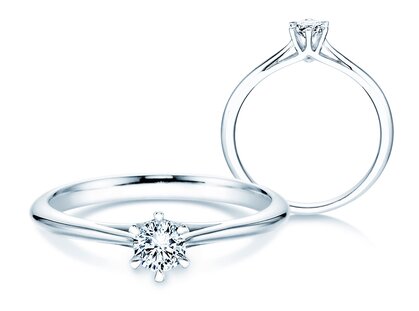 Engagement ring Heaven 6 in 9K white gold with lab-grown diamond 0.25ct E/VS