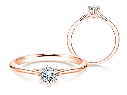 Engagement ring Heaven 6 in 18K rosé gold with lab-grown diamond 0.25ct E/VS