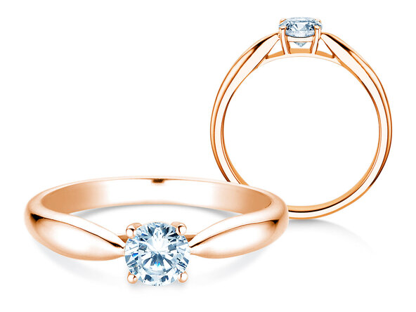 Engagement ring Joy in 14K rosé gold with diamond 0.50ct H/SI
