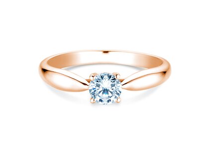 Engagement ring Joy in 14K rosé gold with diamond 0.50ct H/SI