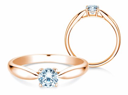 Engagement ring Joy in 14K rosé gold with diamond 0.25ct G/SI