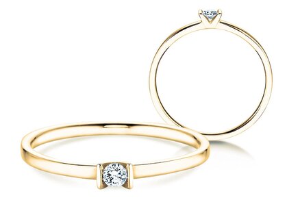 Engagement ring Love in yellow gold
