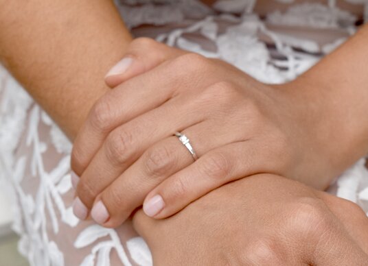 Engagement ring Love in rose gold