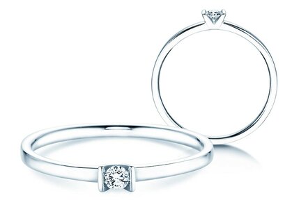 Engagement ring Love in 14K white gold with diamond 0.07ct