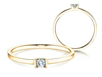 Engagement ring Love in yellow gold