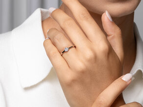 Engagement ring Madison in 14K rosé gold with diamond 0.20ct G/IF
