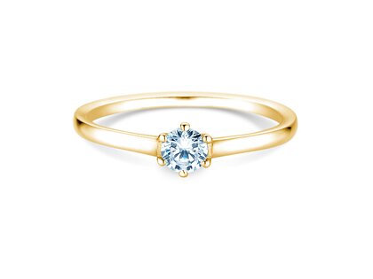 Engagement ring Madison in 14K yellow gold with diamond 0.15ct H/SI