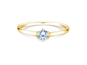 Engagement ring Madison in 14K yellow gold with diamond 0.15ct H/SI