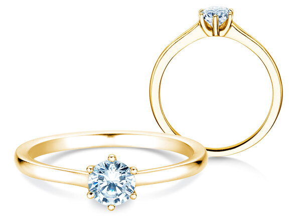 Engagement ring Madison in 14K yellow gold with diamond 0.50ct G/SI