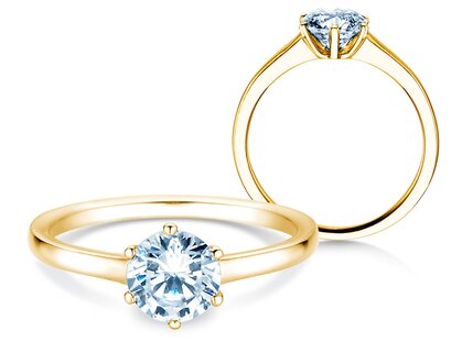 Engagement ring Madison in 14K yellow gold with lab-grown diamond 2.00ct E/VS
