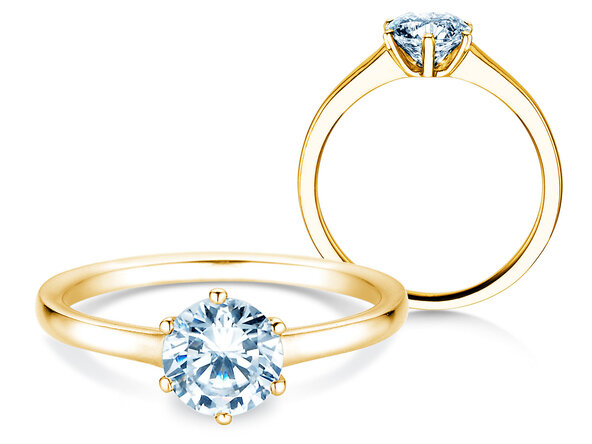Engagement ring Madison in 9K yellow gold with diamond 1.00ct H/SI