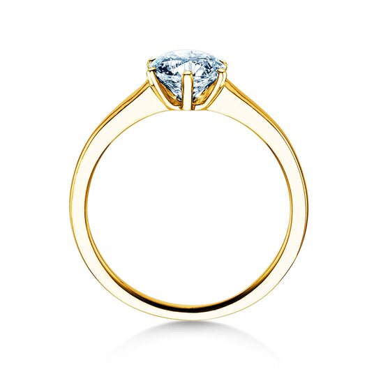 Engagement ring Madison in 9K yellow gold with lab-grown diamond 2.50ct E/VS