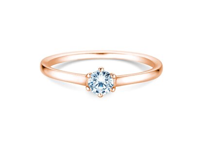 Engagement ring Madison in 14K rosé gold with diamond 0.20ct G/IF