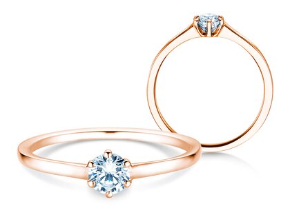 Engagement ring Madison in 14K rosé gold with diamond 0.25ct H/SI