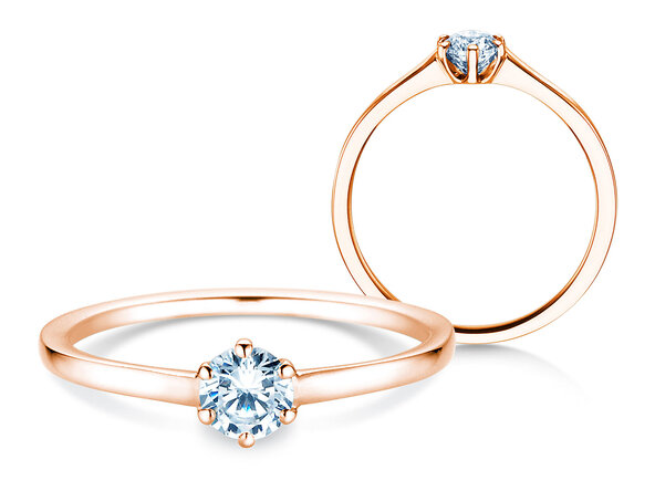 Engagement ring Madison in 14K rosé gold with diamond 0.25ct H/SI