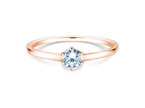 Engagement ring Madison in 14K rosé gold with diamond 0.25ct H/SI