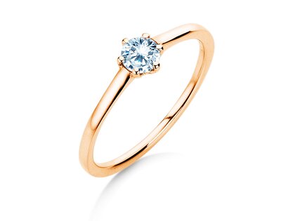 Engagement ring Madison in 14K rosé gold with diamond 0.25ct H/SI