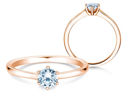 Engagement ring Madison in 14K rosé gold with diamond 0.50ct H/SI