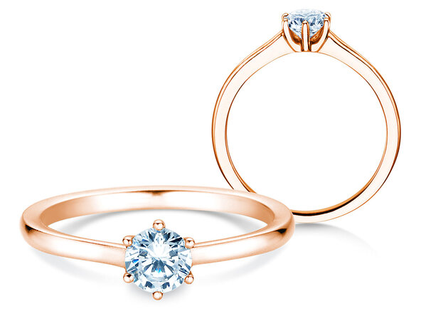 Engagement ring Madison in 14K rosé gold with diamond 0.50ct H/SI
