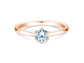 Engagement ring Madison in 14K rosé gold with diamond 0.50ct H/SI