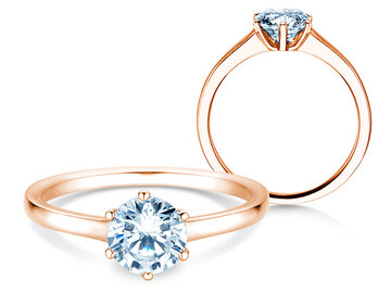 Engagement ring Madison in 9K white gold with diamond 1.00ct H/SI