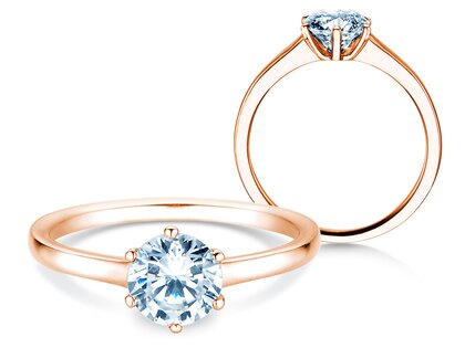 Engagement ring Madison in 14K rosé gold with diamond 1.00ct H/SI
