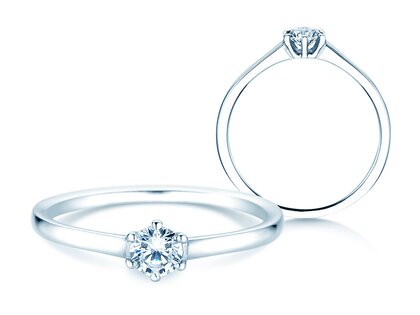Engagement ring Madison in silver 925/- with diamond 0.15ct H/SI