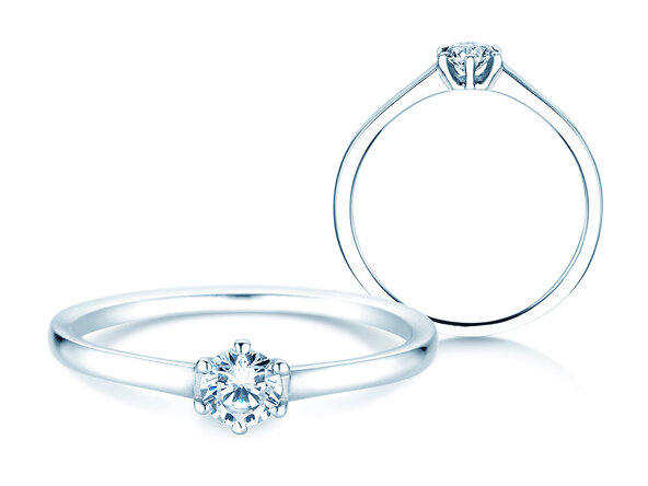 Engagement ring Madison in silver 925/- with diamond 0.15ct H/SI