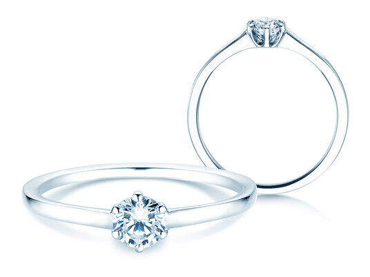 Engagement ring Madison in 9K white gold with diamond 0.25ct H/SI