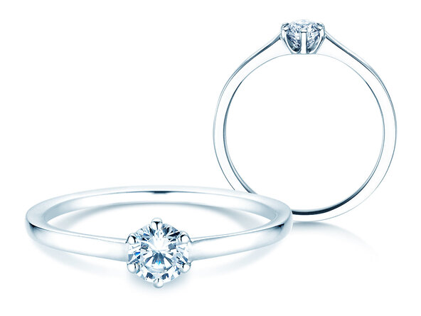 Engagement ring Madison in platinum 950/- with diamond 0.25ct G/SI