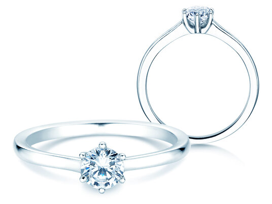Engagement ring Madison in 9K white gold with diamond 0.50ct H/SI