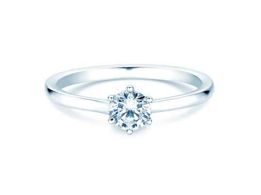 Engagement ring Madison in 9K white gold with lab-grown diamond 0.50ct E/VS